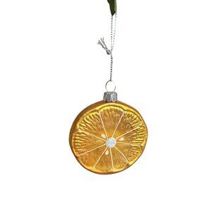Ashland Glass Ornament Shaped Like Orange Slice With Glitter Accents For Christm